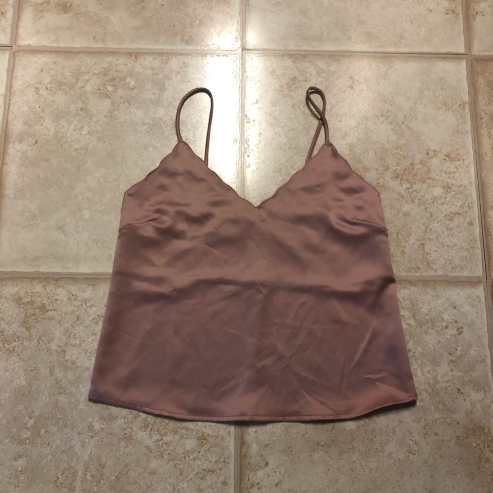 Dusty Rose Silk Tank Top